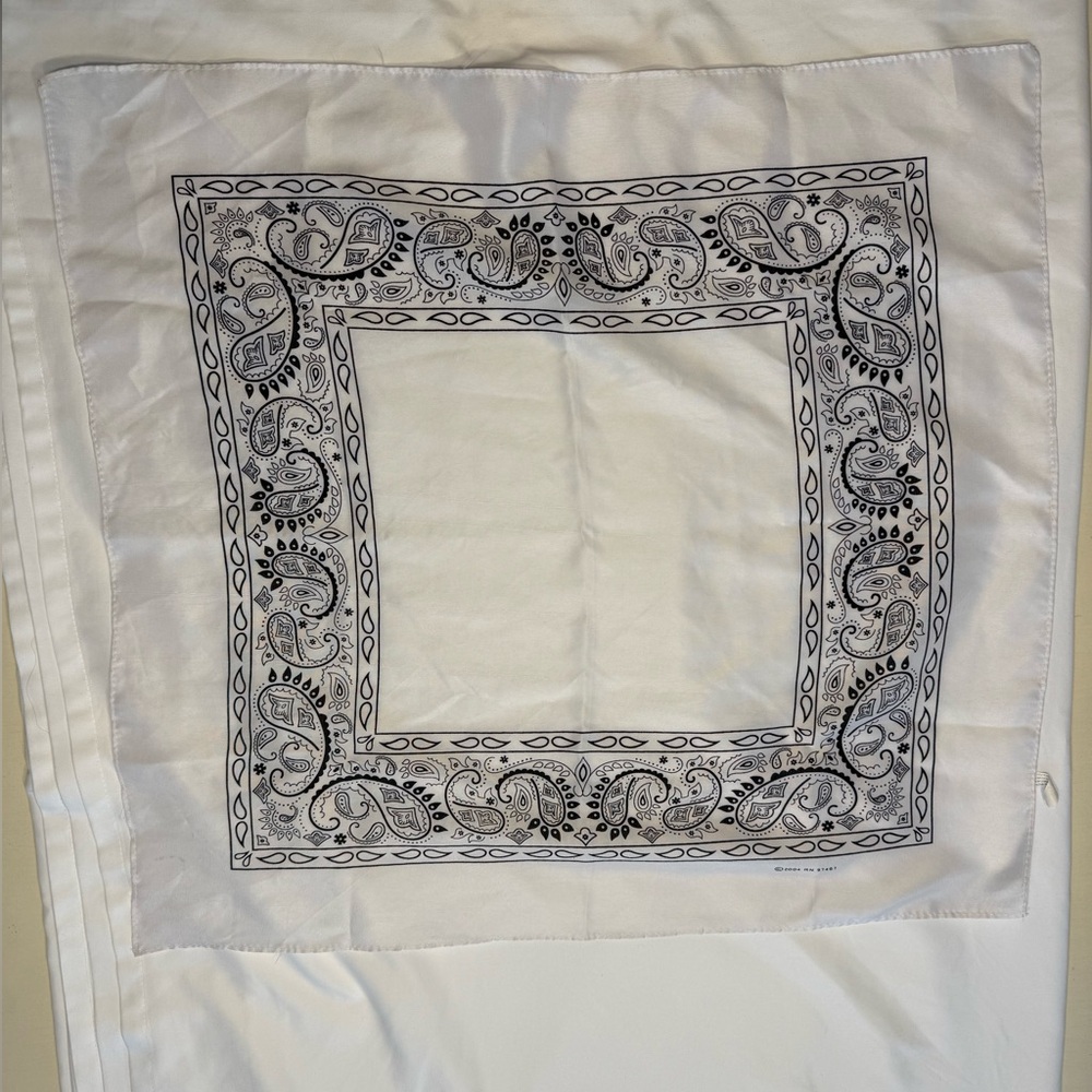 White Polyester Bandana with Logo